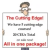 Man holding a sign that says The Cutting Edge