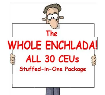 Man holding a sign that says The Whole Enchilada